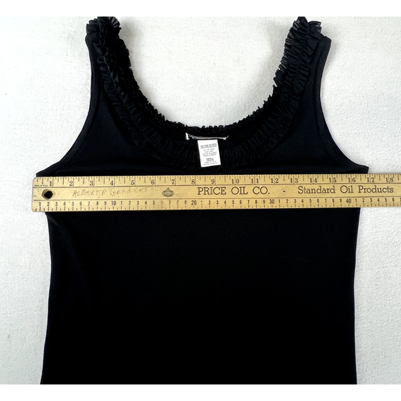 Women's Carol Rose Sleeveless Tank Top Scoop Neckline Sz Small Black Mesh Y2K - Picture 9 of 10